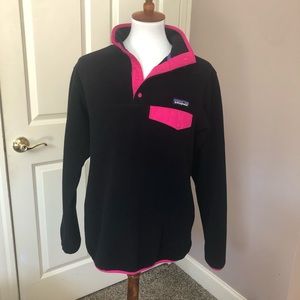 Patagonia Black/pink 1/4 Zip Sweatshirt Size Med.